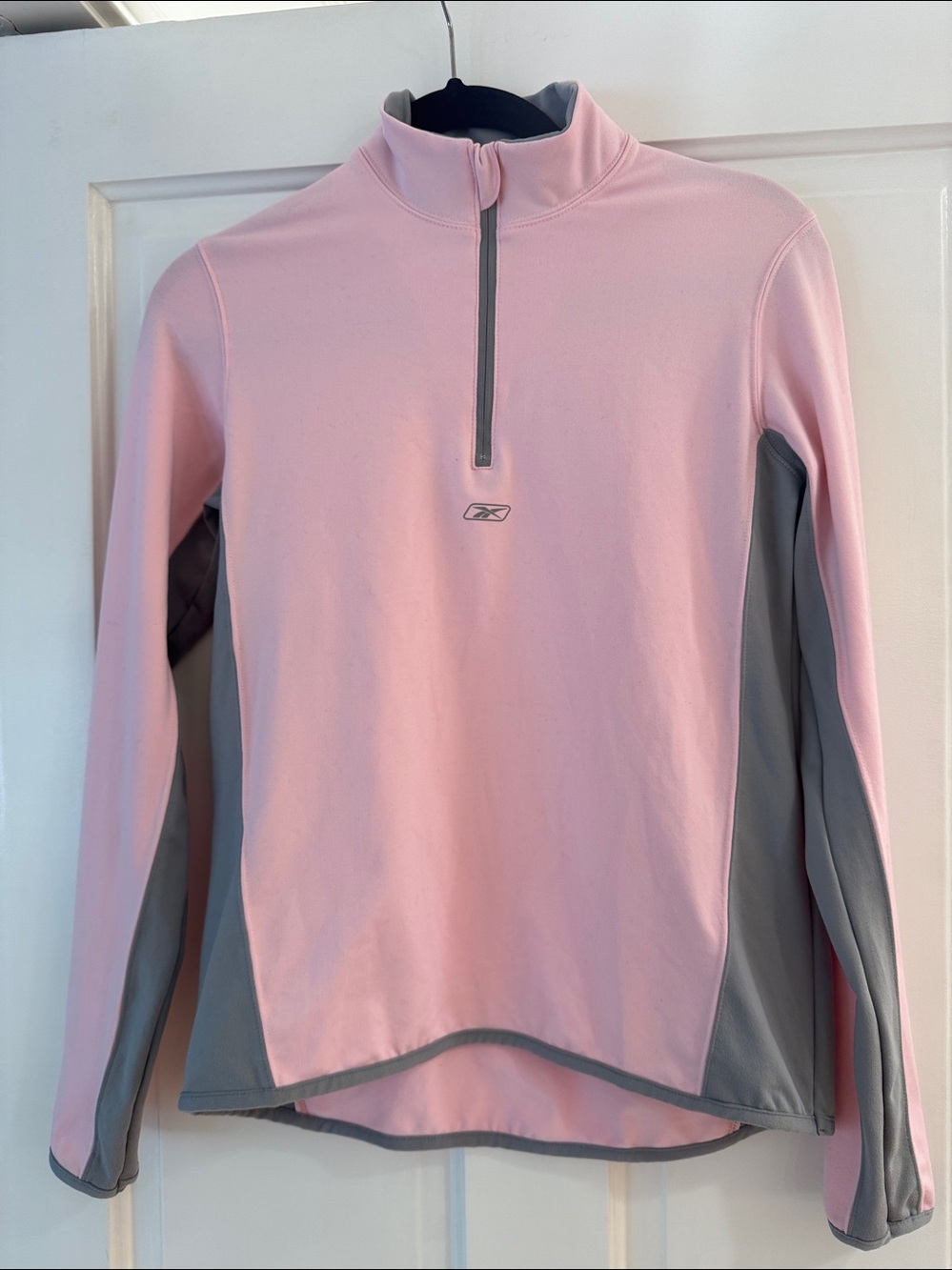 Reebok Pink and Gray Half-Zip Athletic Pullover